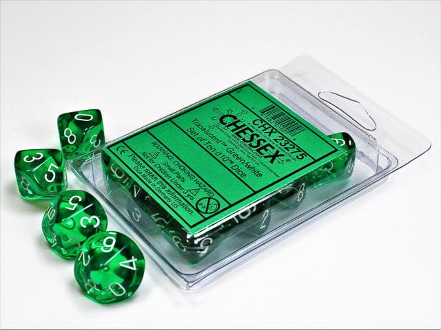 Translucent Green/White D10 Set - Image 2