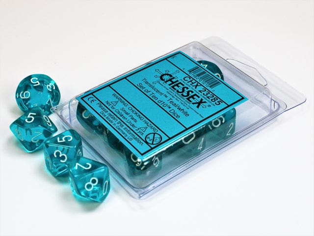 Translucent Teal/White D10 Set - Image 2