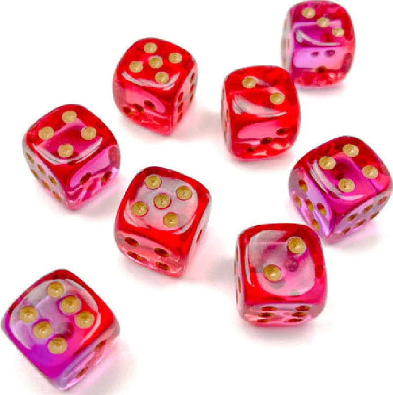Gemini® 12mm D6 Translucent Red-Violet/gold Dice Block™ (36 dice) - Image 8