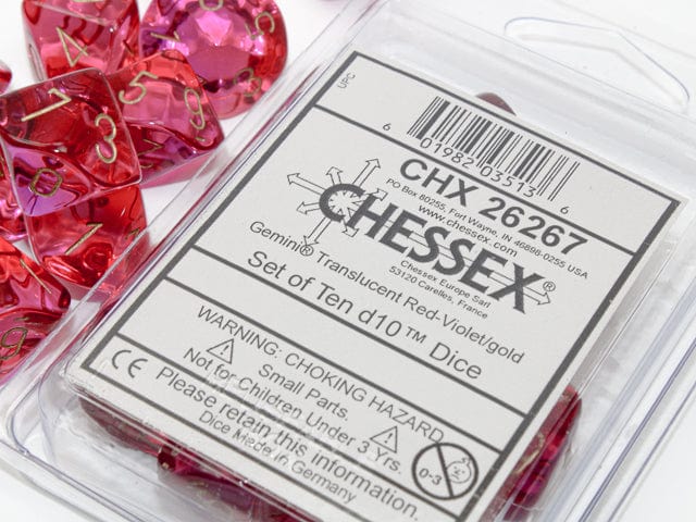 Gemini Translucent Red Violet D10 - Image 2