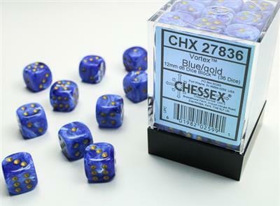 Vortex® 12mm D6 Blue/gold Dice Block™ (36 dice) - Image 3