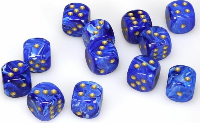 Vortex® 16mm D6 Blue/gold Dice Block™ (12 dice) - Image 3