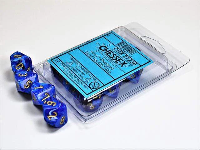 Vortex Blue Gold d10 set