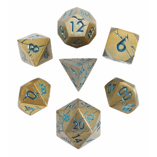 Warworn Gold 7-Piece Metal Dice Set - Image 2
