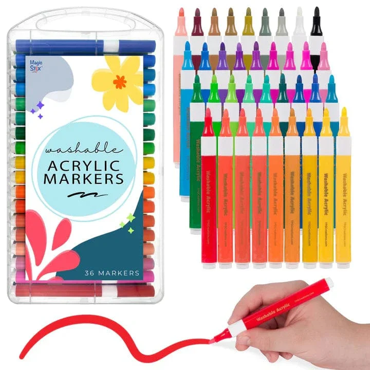 Washable Acrylic Markers, 36 Pack