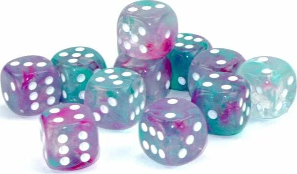 Nebula® 16mm D6 Wisteria/white Luminary™ Dice Block™ (12 dice) - Image 5