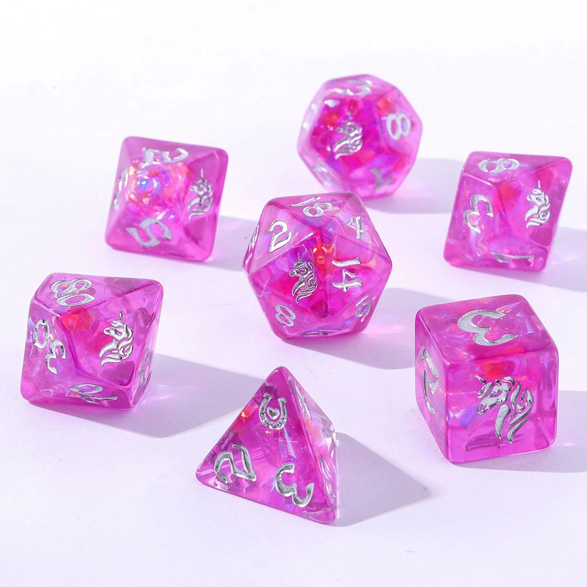 Wyrmforged Rollers - Rounded Resin Polyhedral Dice - Lumina Unicornia