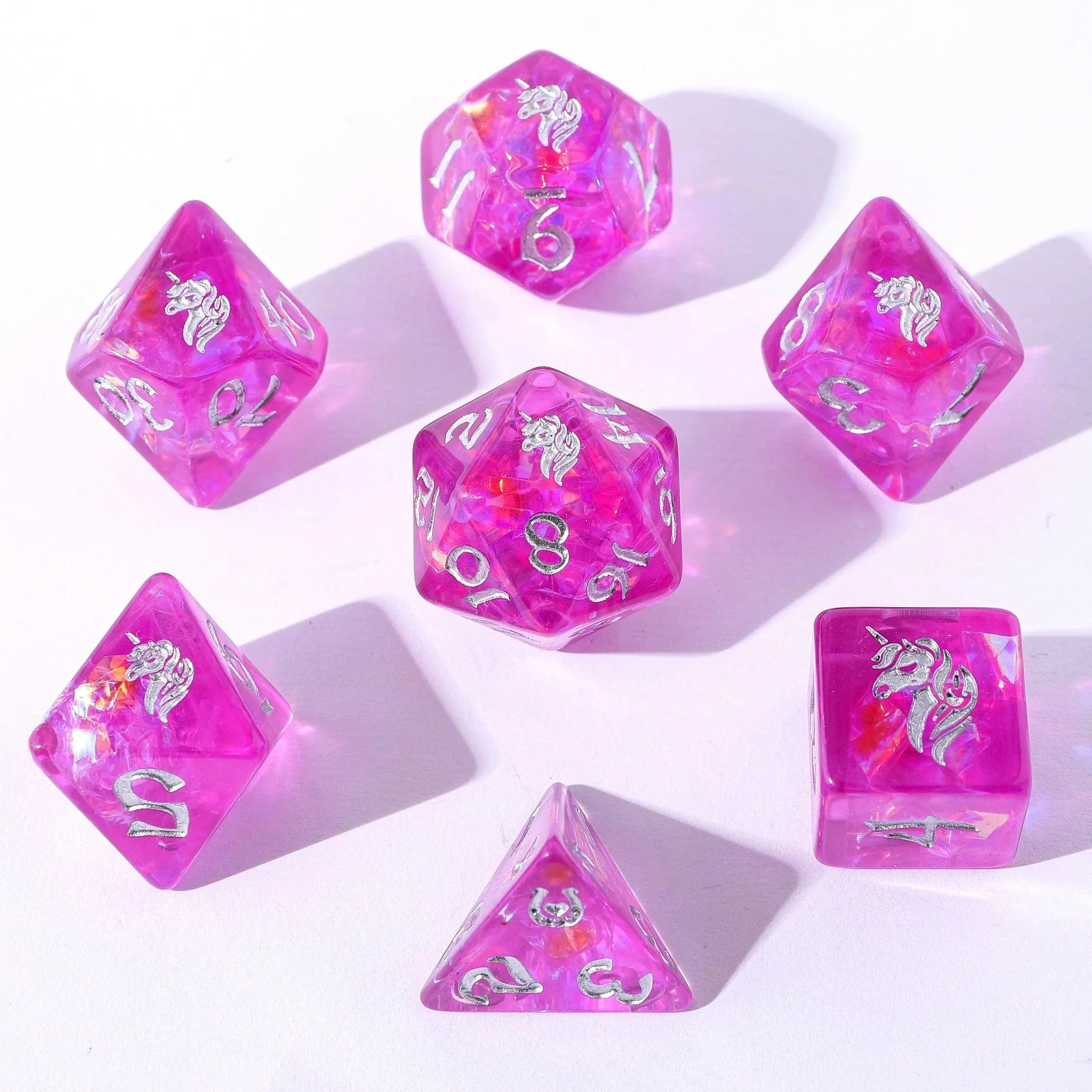 Wyrmforged Rollers - Rounded Resin Polyhedral Dice - Lumina Unicornia - Image 3